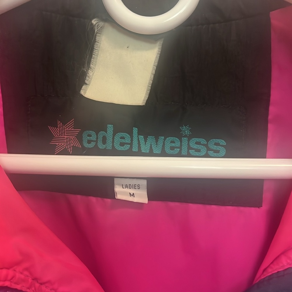 Edelweiss Pink, Purple, Teal Windbreaker M - Picture 2 of 7